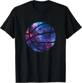 Basketball Silhouette Space Aesthetic Galaxy T-Shirt