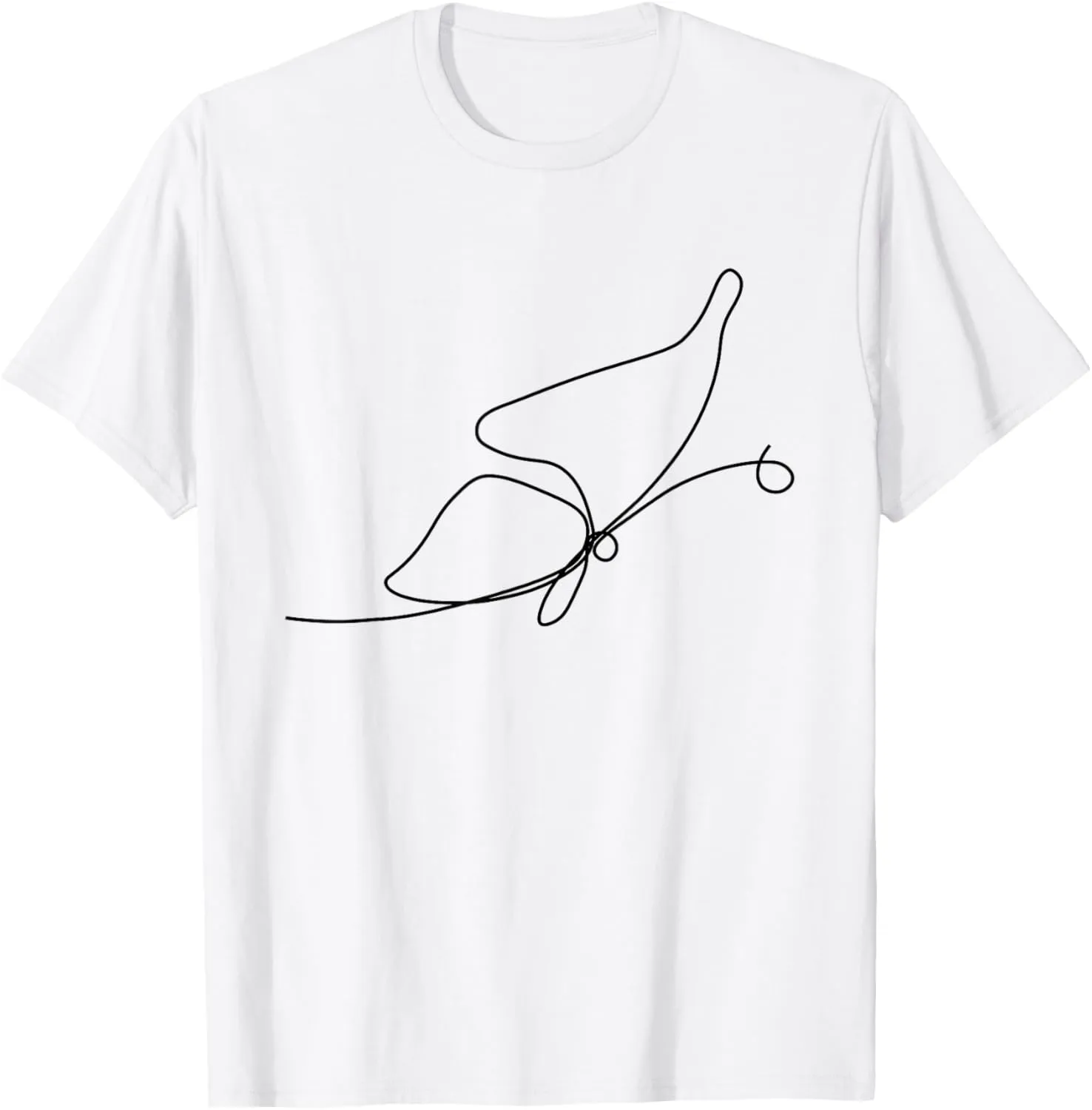 Butterfly Line Art Drawing Abstract Minimalist T-Shirt