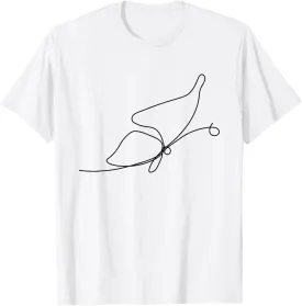 Butterfly Line Art Drawing Abstract Minimalist T-Shirt