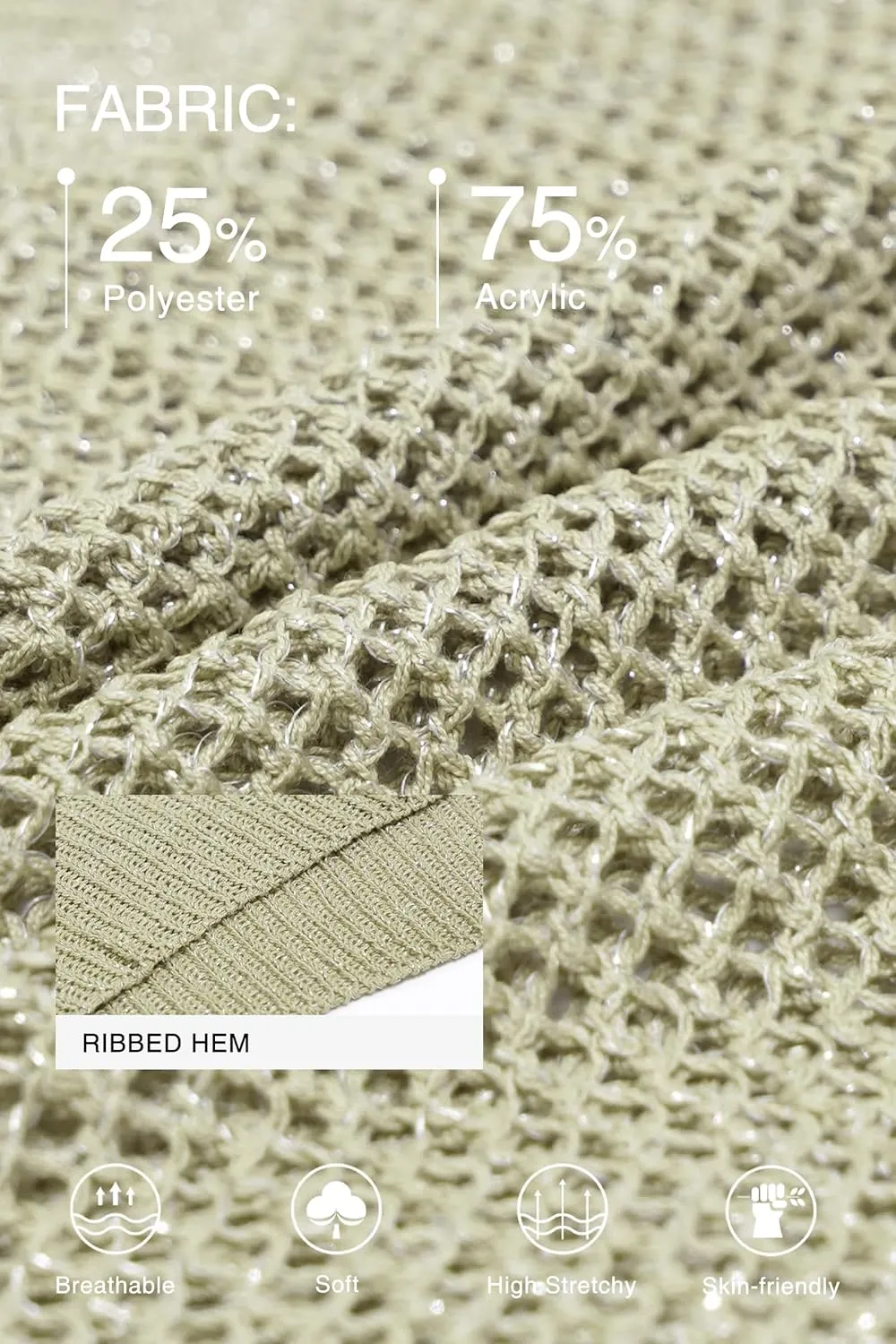 Cakulo Summer Crochet Tops for Women 2025 Short Sleeve V Neck Hollow Out Knit Beach Cover Up Casual Sweater Top