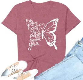 Dandelion Shirt for Women Casual Summer Short Sleeve Flower Tee Tops Inspirational Kindness T-Shirt