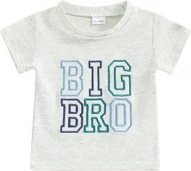 Dcohmch Big Brother Little Sister Matching Outfits Letter Embroidery Shirt Tops Summer Baby Boy Girl Clothes