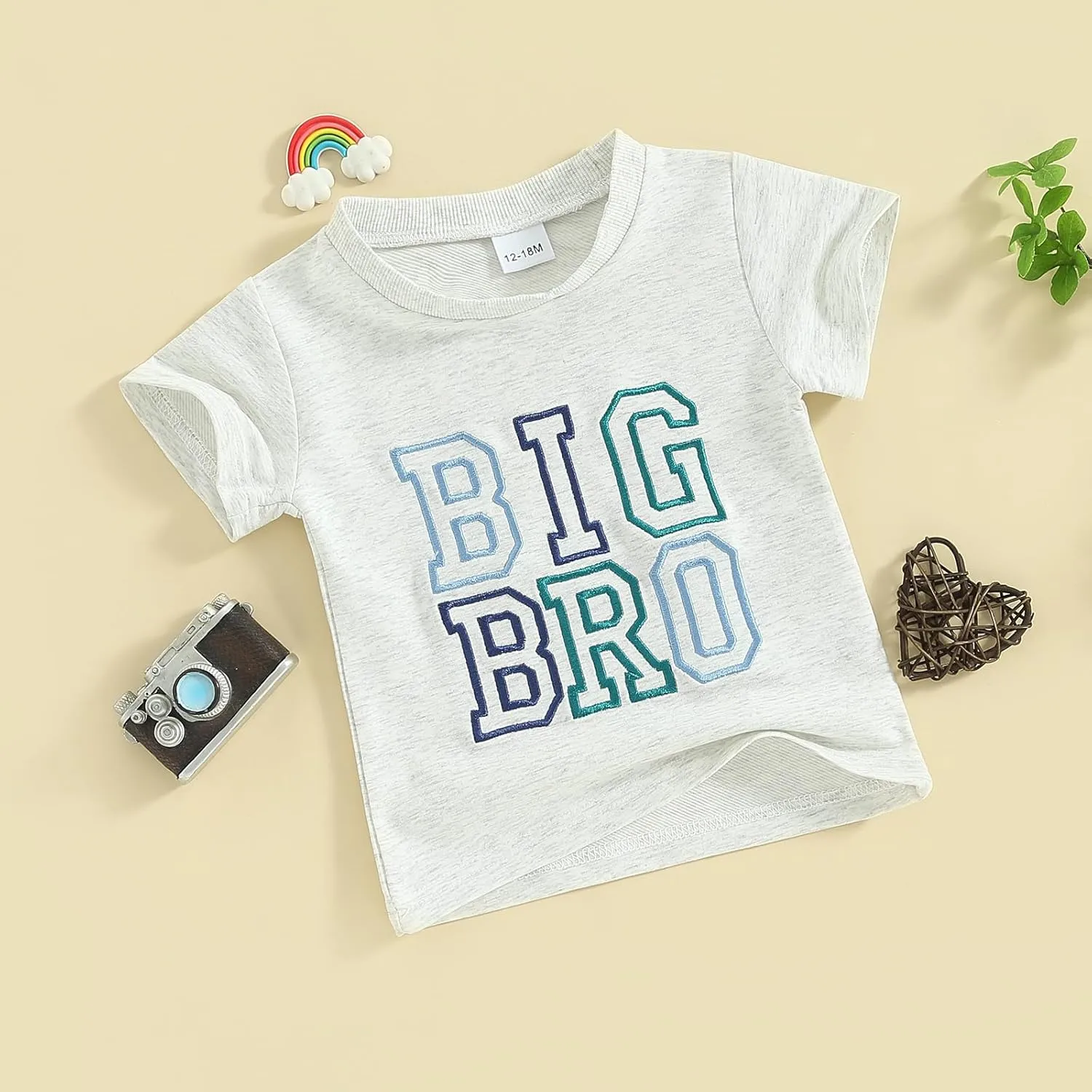 Dcohmch Big Brother Little Sister Matching Outfits Letter Embroidery Shirt Tops Summer Baby Boy Girl Clothes