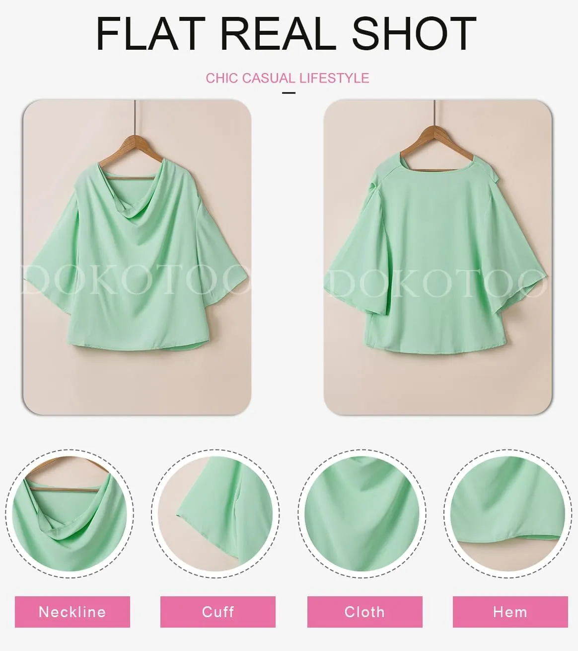 Dokotoo Womens Blouses and Tops Short Sleeve Chiffon Shirts and Tops