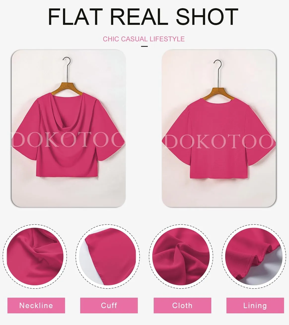 Dokotoo Womens Blouses and Tops Short Sleeve Chiffon Shirts and Tops