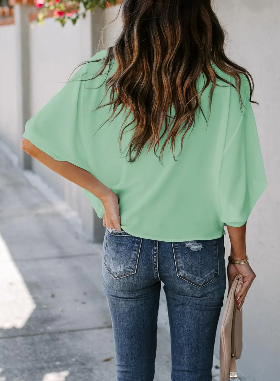 Dokotoo Womens Blouses and Tops Short Sleeve Chiffon Shirts and Tops