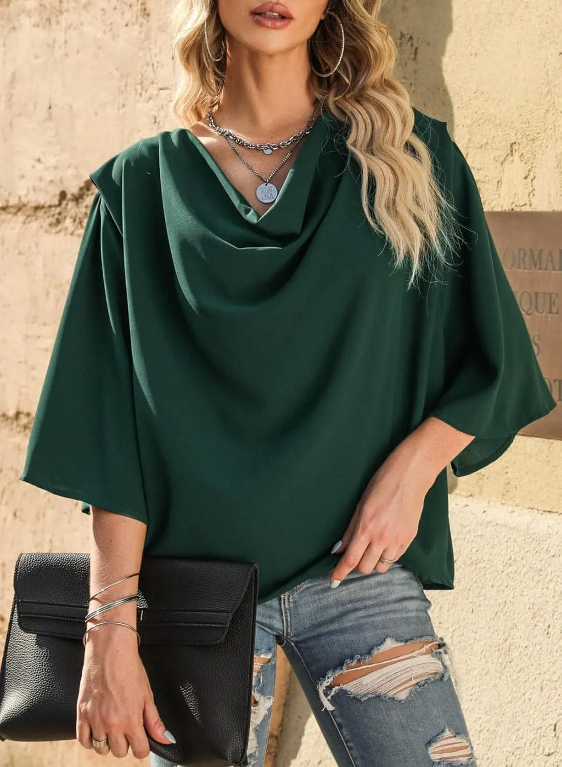 Dokotoo Womens Blouses and Tops Short Sleeve Chiffon Shirts and Tops