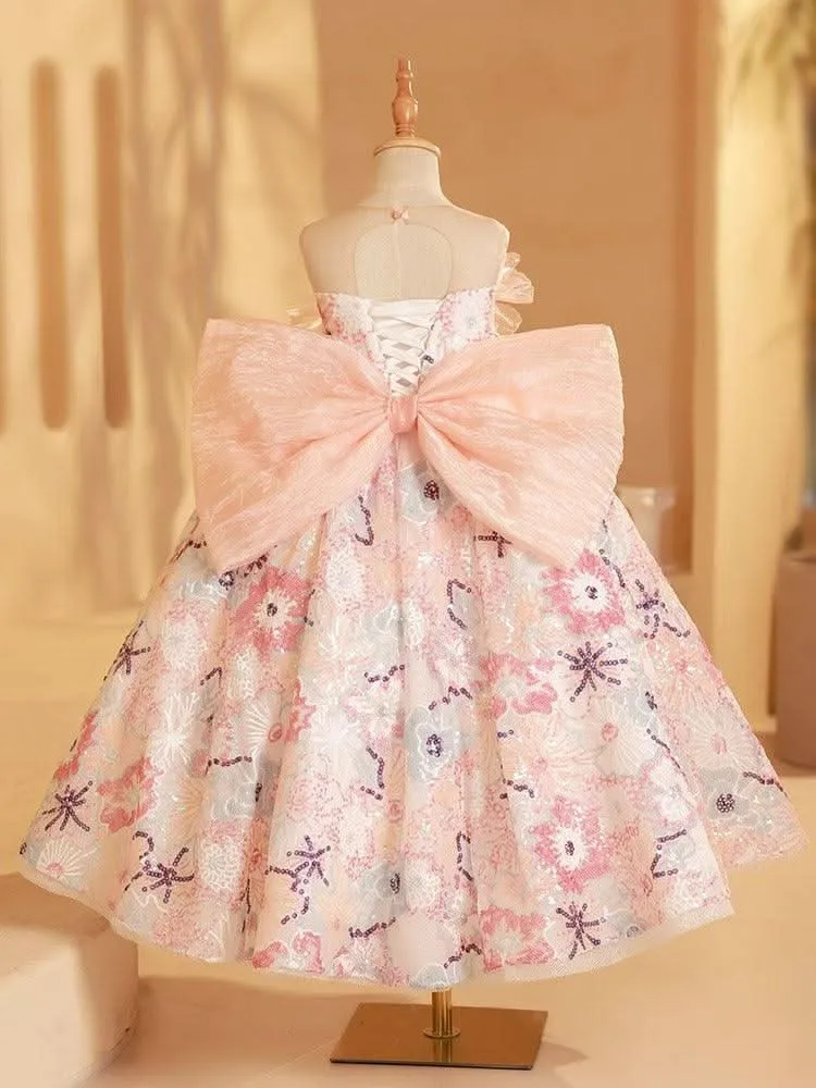 Dreamy Garden Princess Dress Embroidered Floral Ball Gown Sweet Bow Princess Gown