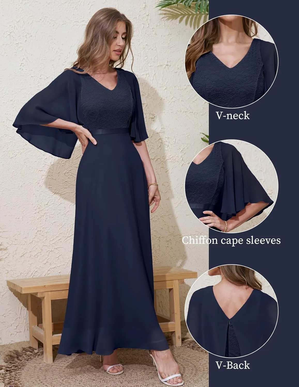 DRESSTELLS Womans Wedding Guest Formal Dress, 2025 Summer Bridesmaid Party Long Prom Church Dresses