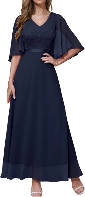 DRESSTELLS Womans Wedding Guest Formal Dress, 2025 Summer Bridesmaid Party Long Prom Church Dresses