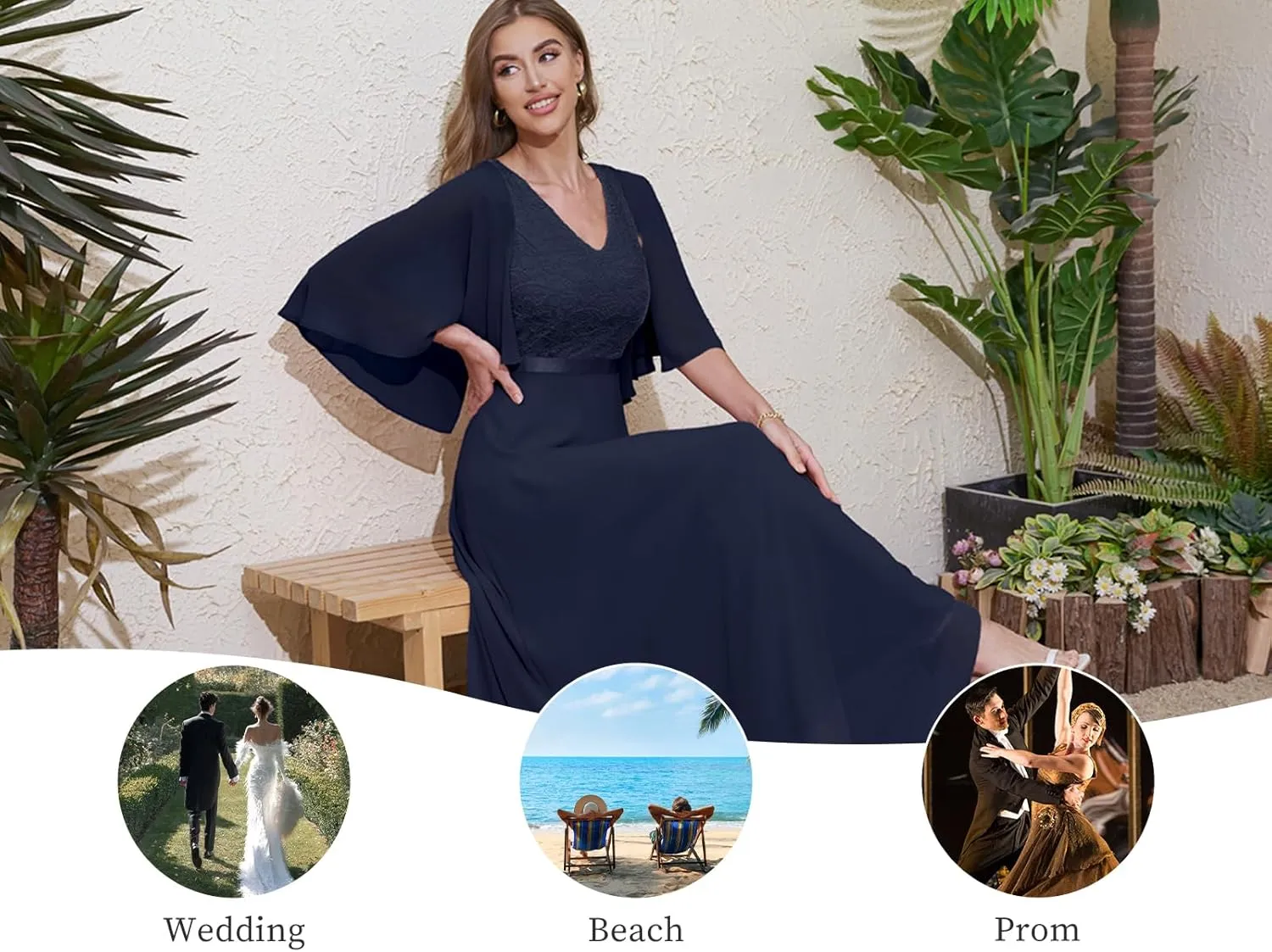 DRESSTELLS Womans Wedding Guest Formal Dress, 2025 Summer Bridesmaid Party Long Prom Church Dresses