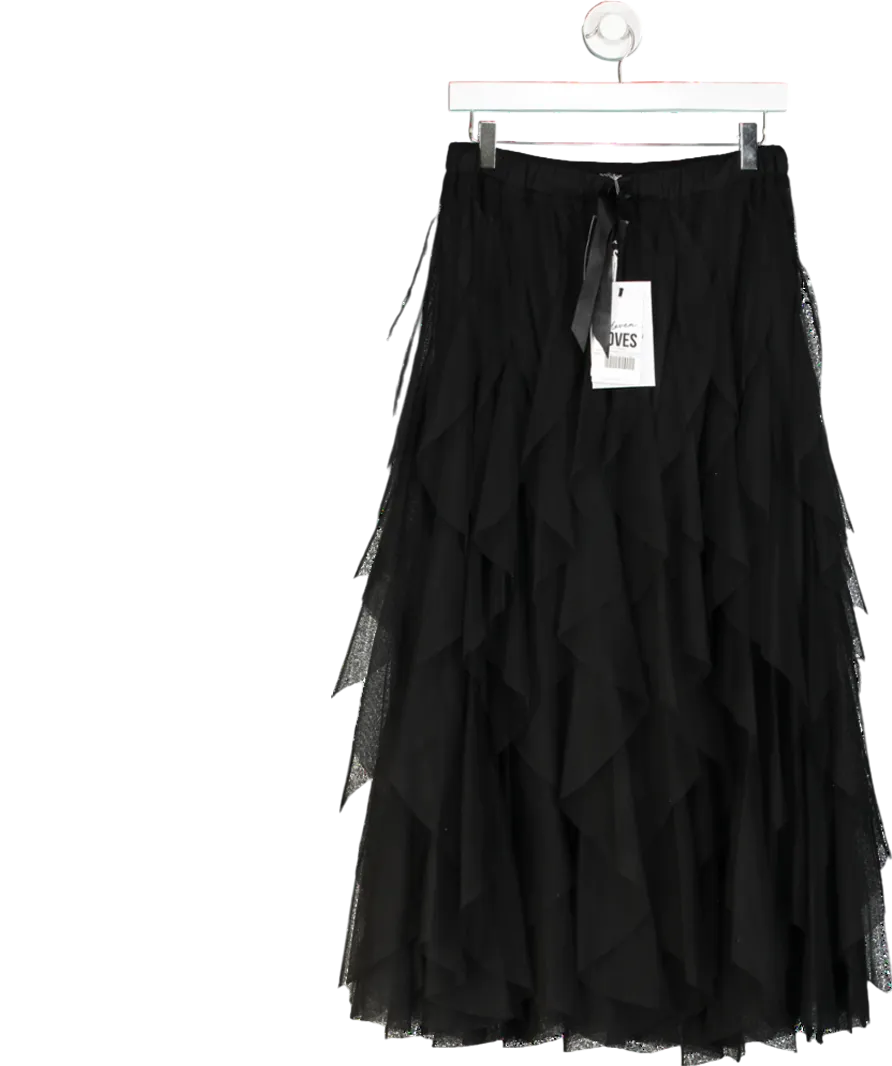 Eleven Loves Black Iris Tulle Maxi Skirt UK M/L