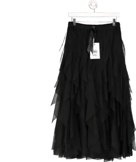 Eleven Loves Black Iris Tulle Maxi Skirt UK M/L