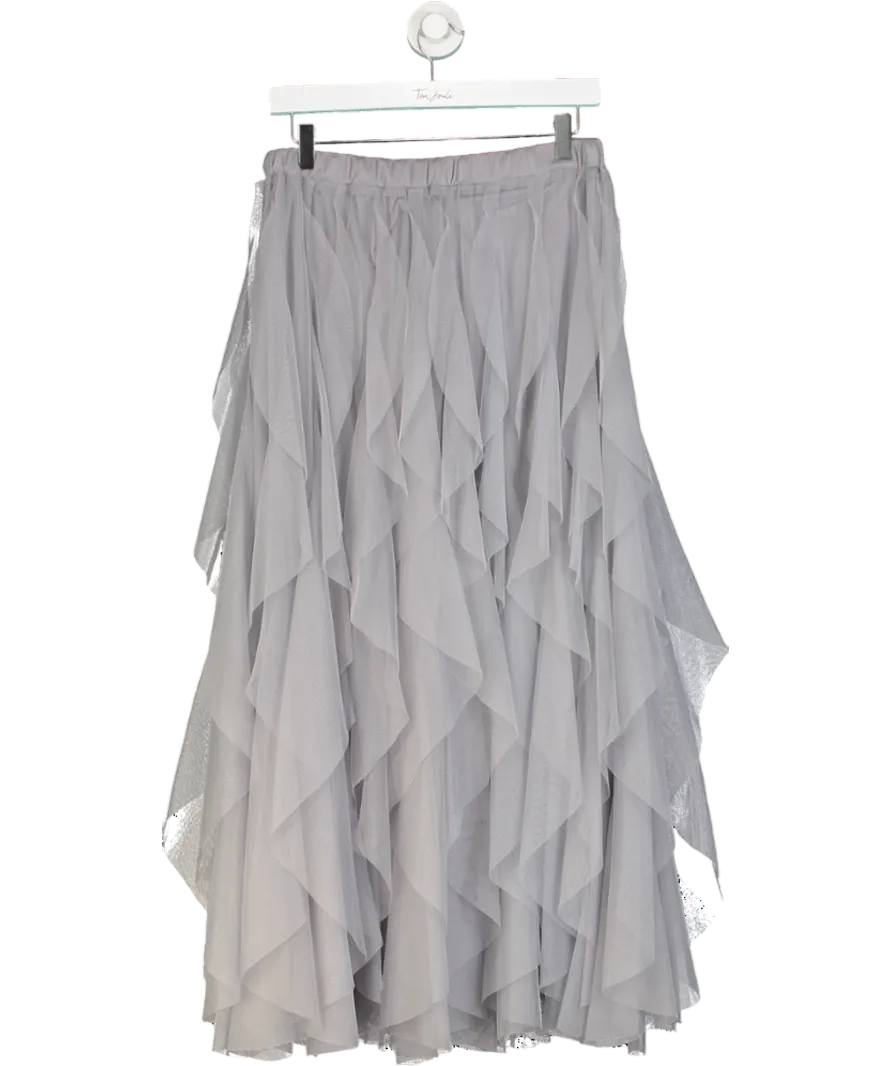 Eleven Loves Grey Iris Tulle Maxi Skirt UK M/L