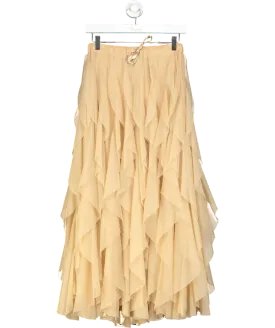 Eleven Loves Nude Iris Tulle Maxi Skirt UK XS