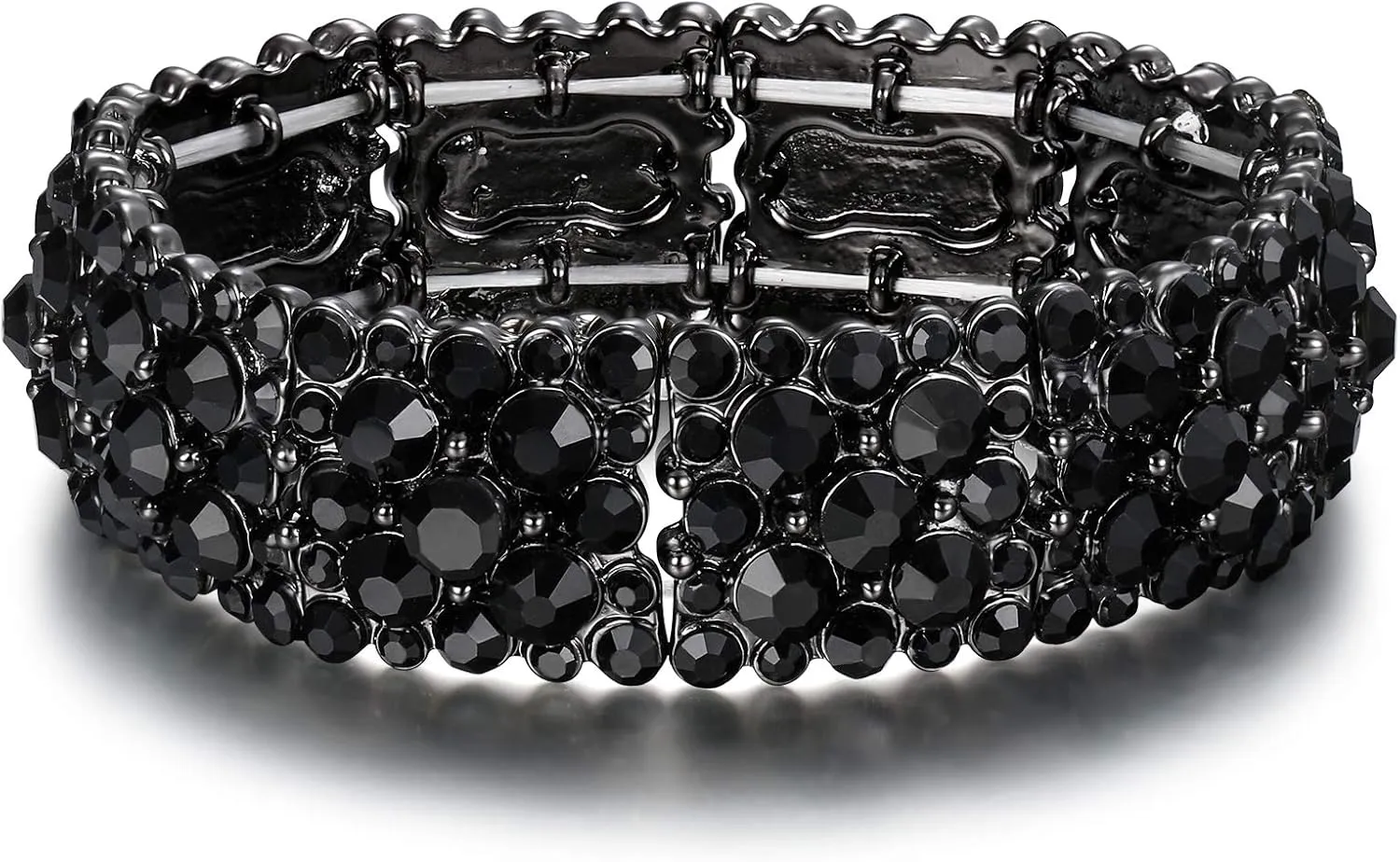 EVER FAITH Women's Round Austrian Crystal Elegant Bridal Stretch Bracelet
