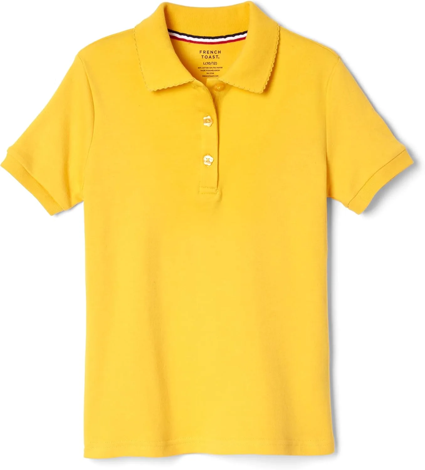 French Toast Girls' Short Sleeve Picot Collar Polo School Uniform Shirt (Standard and Plus)