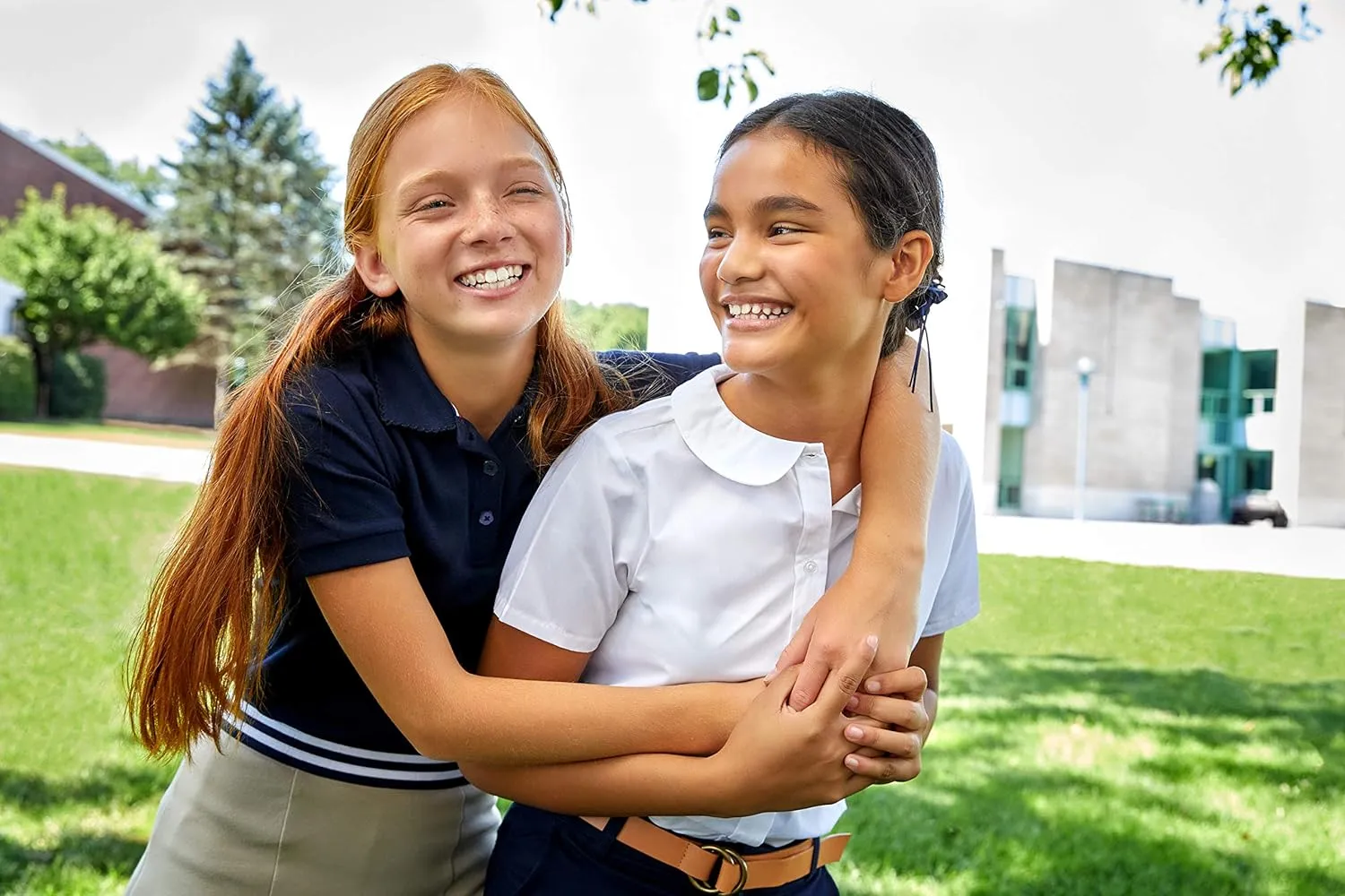 French Toast Girls' Short Sleeve Picot Collar Polo School Uniform Shirt (Standard and Plus)