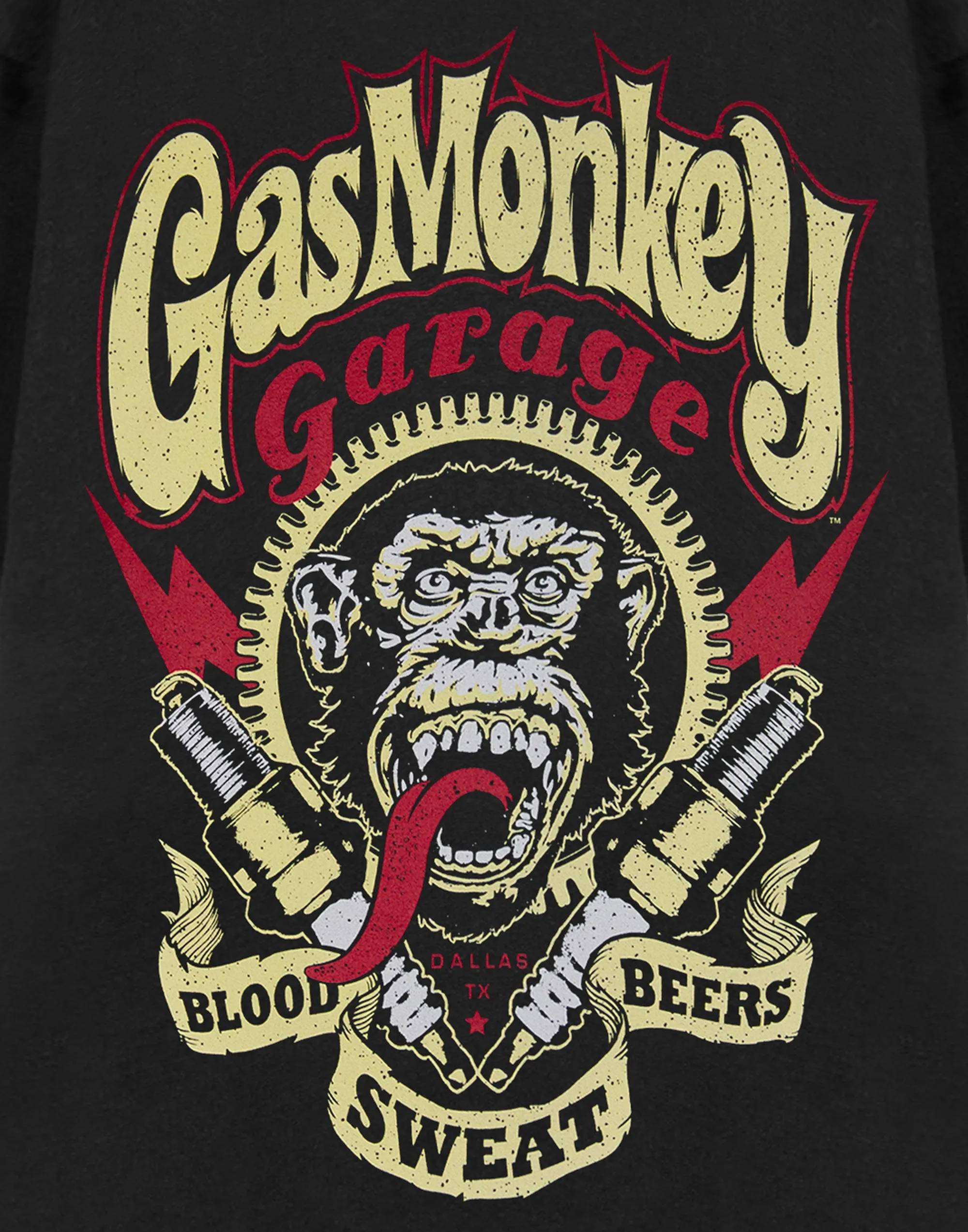 Gas Monkey Garage Spark Plugs Mens Black Short Sleeved T-Shirt