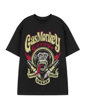 Gas Monkey Garage Spark Plugs Mens Black Short Sleeved T-Shirt