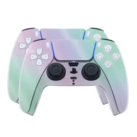Glossy Glitter Skin Compatible with PlayStation 5 PS5 Controller (2 Pack) - Cotton Candy - Premium 3M Vinyl Protective Wrap Decal Cover - Easy to Apply | Crafted in The USA by MightySkins