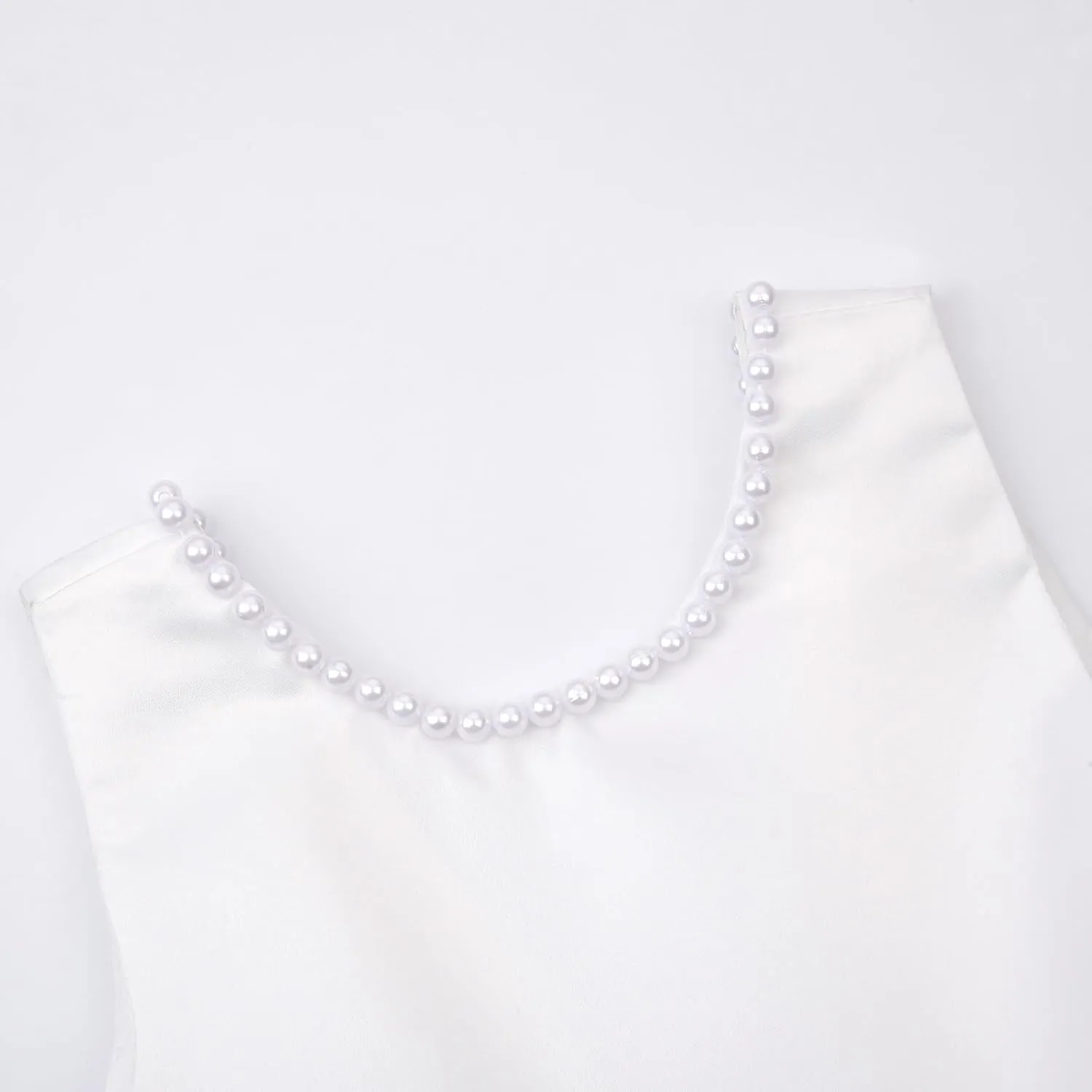 JerrisApparel Flower Girl Dress Sleeveless Tulle Skirt Pearl Trim Back Bow Wedding Party Gown