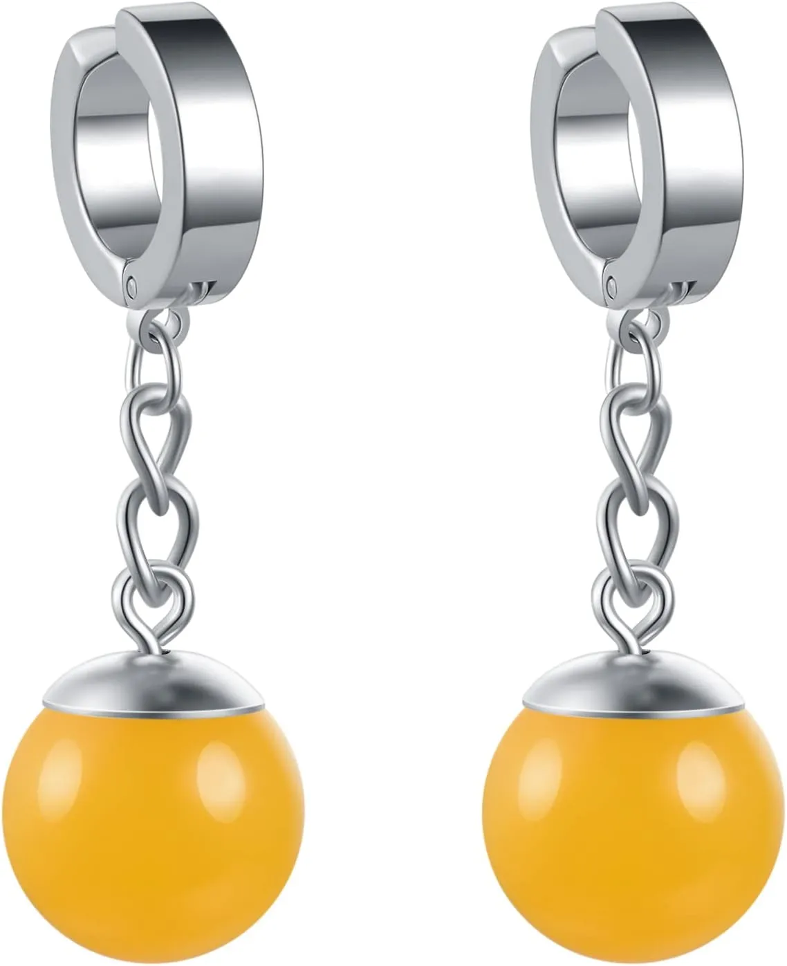one pair of Resin Ball Stainless Earring Earrings Ear Clip Cuff For Man Woman Halloween