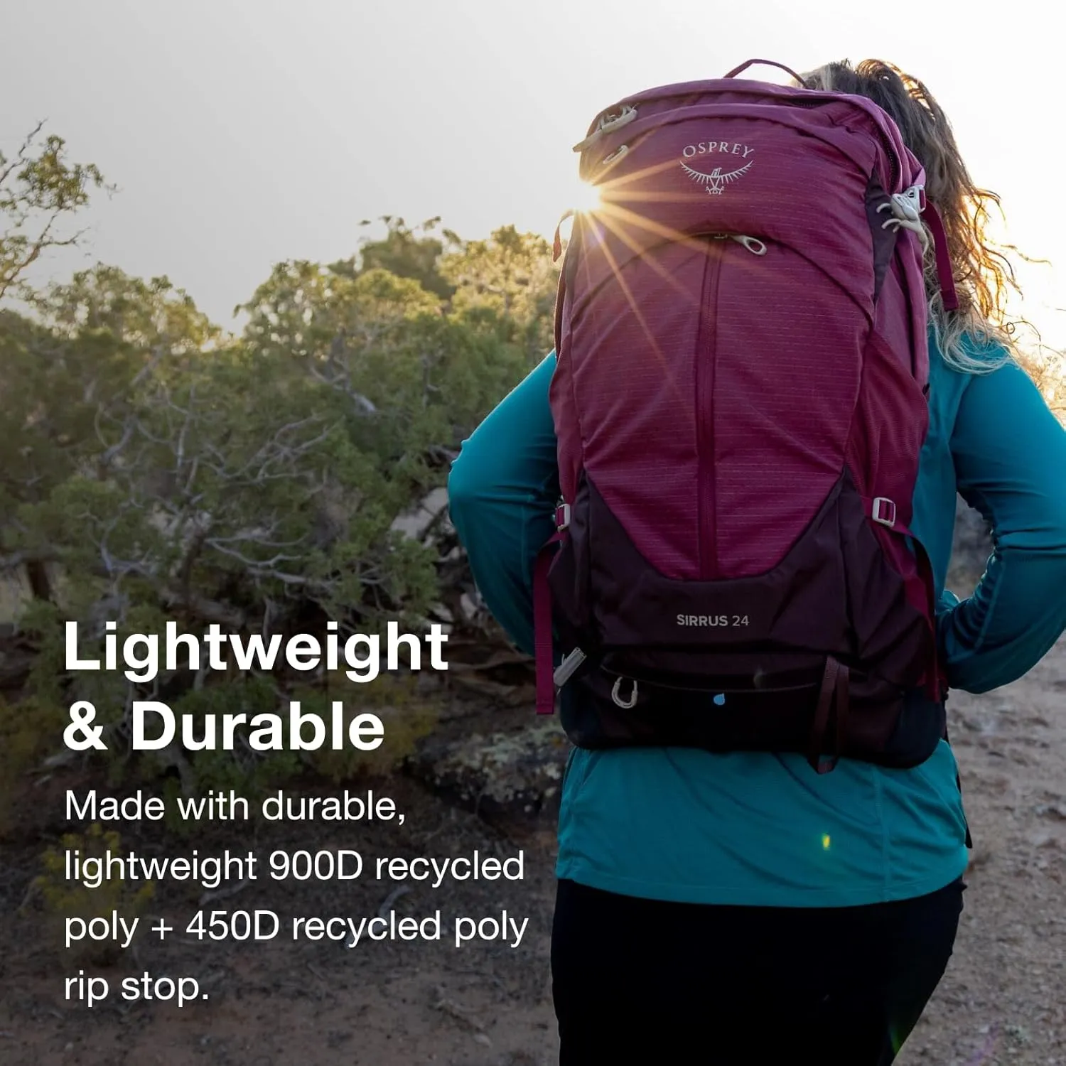 Osprey Sirrus 36L Women's Hiking Backpack, Elderberry Purple/Chiru Tan