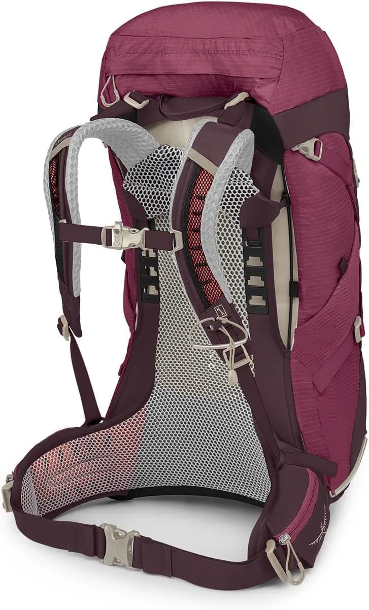 Osprey Sirrus 36L Women's Hiking Backpack, Elderberry Purple/Chiru Tan
