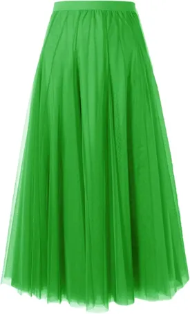 SANGTREE Women's Tutu Tulle A-Line Layered Mesh Midi Skirt, US XS - US 2XL