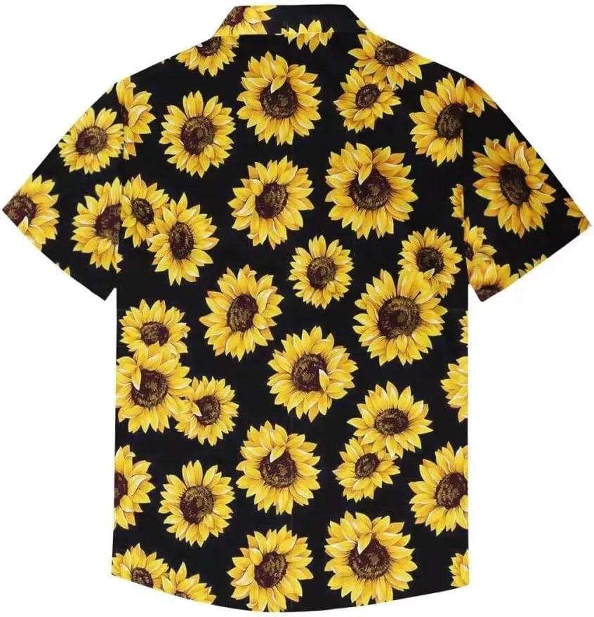 Unique Printed Funky Hawaiian Shirt Men Short Sleeve Shirt Top Blouse for Summer