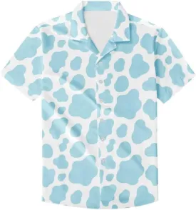 Unique Printed Funky Hawaiian Shirt Men Short Sleeve Shirt Top Blouse for Summer