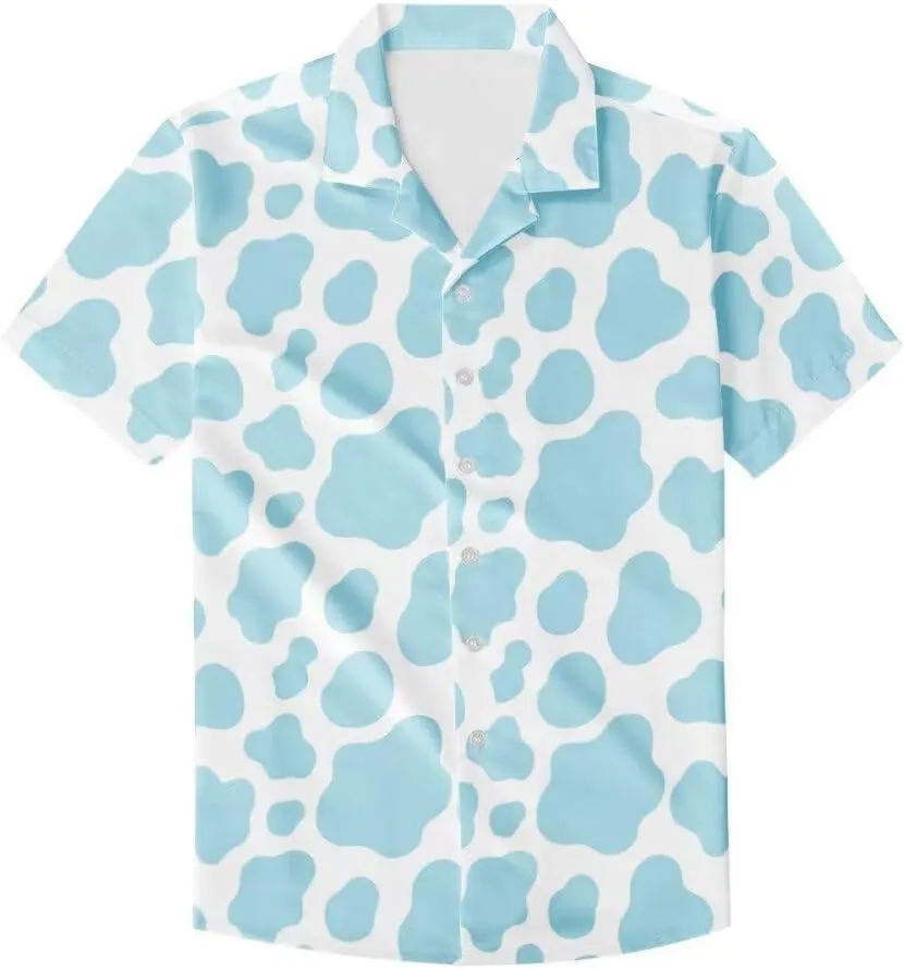 Unique Printed Funky Hawaiian Shirt Men Short Sleeve Shirt Top Blouse for Summer